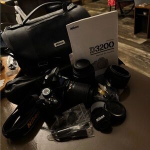 Nikon D3200 Black Camera Set with Accessories